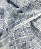 White Abstract Printed Luxury Giza Cotton Fabric for Men's Shirt