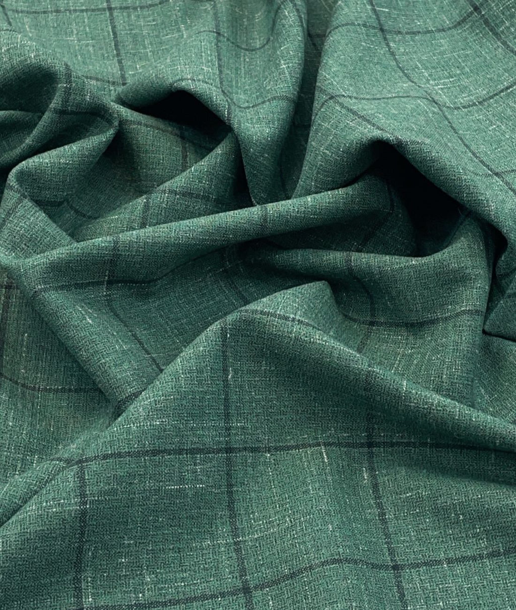 Raymond Wool + Linen Luxury Checks Suiting Fabric