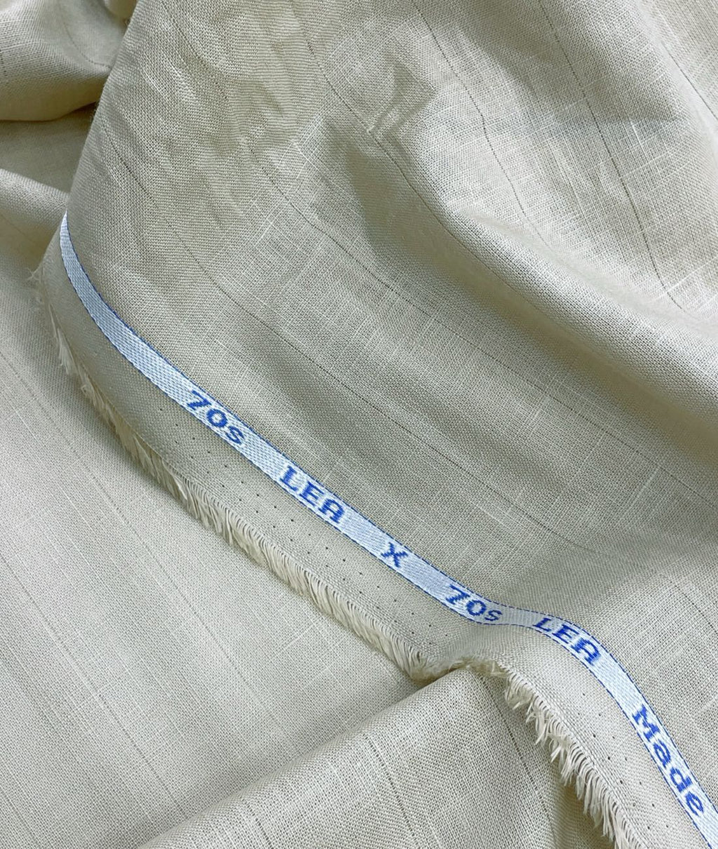 Classic Beige 70s Lea Linen Blend Fabric – Sophisticated Earthy Summer Weave