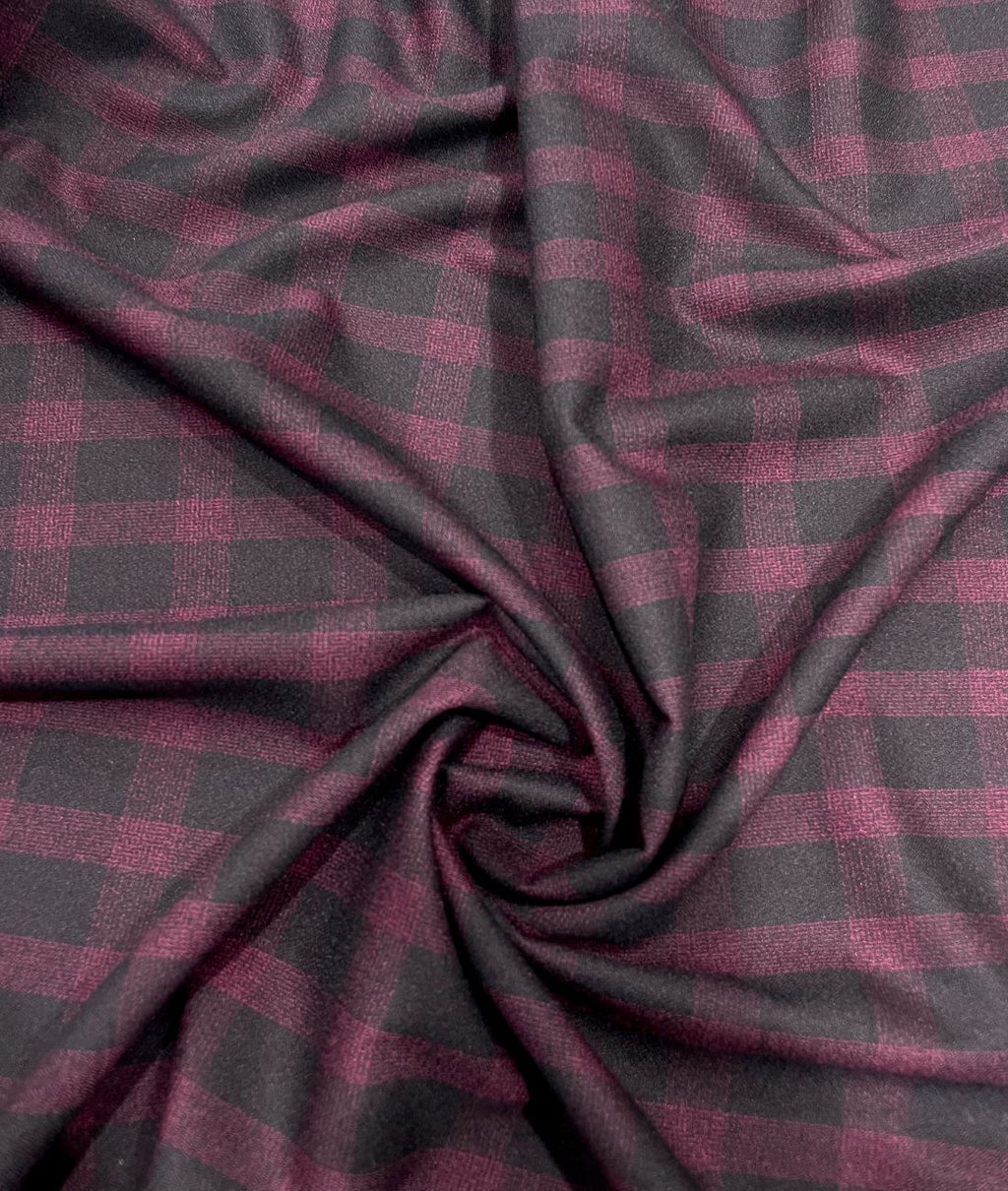 Augustus Wine & Black Stretchable Suiting Fabric for Suit & Blazer