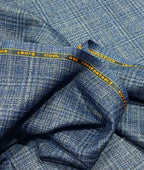 Spaadaa 180's Blue Wool Blend Checks Fabric
