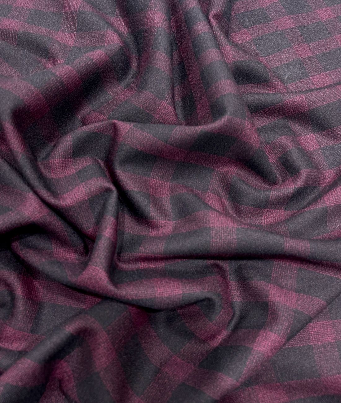 Augustus Wine & Black Stretchable Suiting Fabric for Suit & Blazer