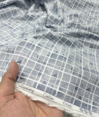 White Abstract Printed Luxury Giza Cotton Fabric for Men's Shirt