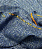 Spaadaa 180's Blue Wool Blend Checks Fabric