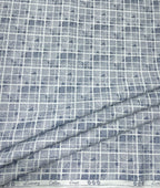 White Abstract Printed Luxury Giza Cotton Fabric for Men's Shirt