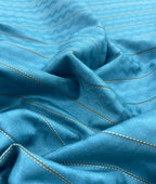 Turquoise Jacquard Giza Cotton Fabric for Shirt & Kurta