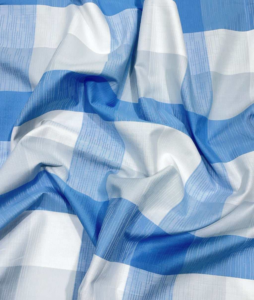 Reid & Taylor Luxury Giza Cotton Big Checks Fabric for Men's Shirt