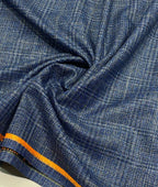 Spaadaa 180's Blue Wool Blend Checks Fabric