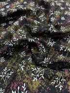 Brunello Ferragamo Floral Dark Print Giza Cotton Fabric