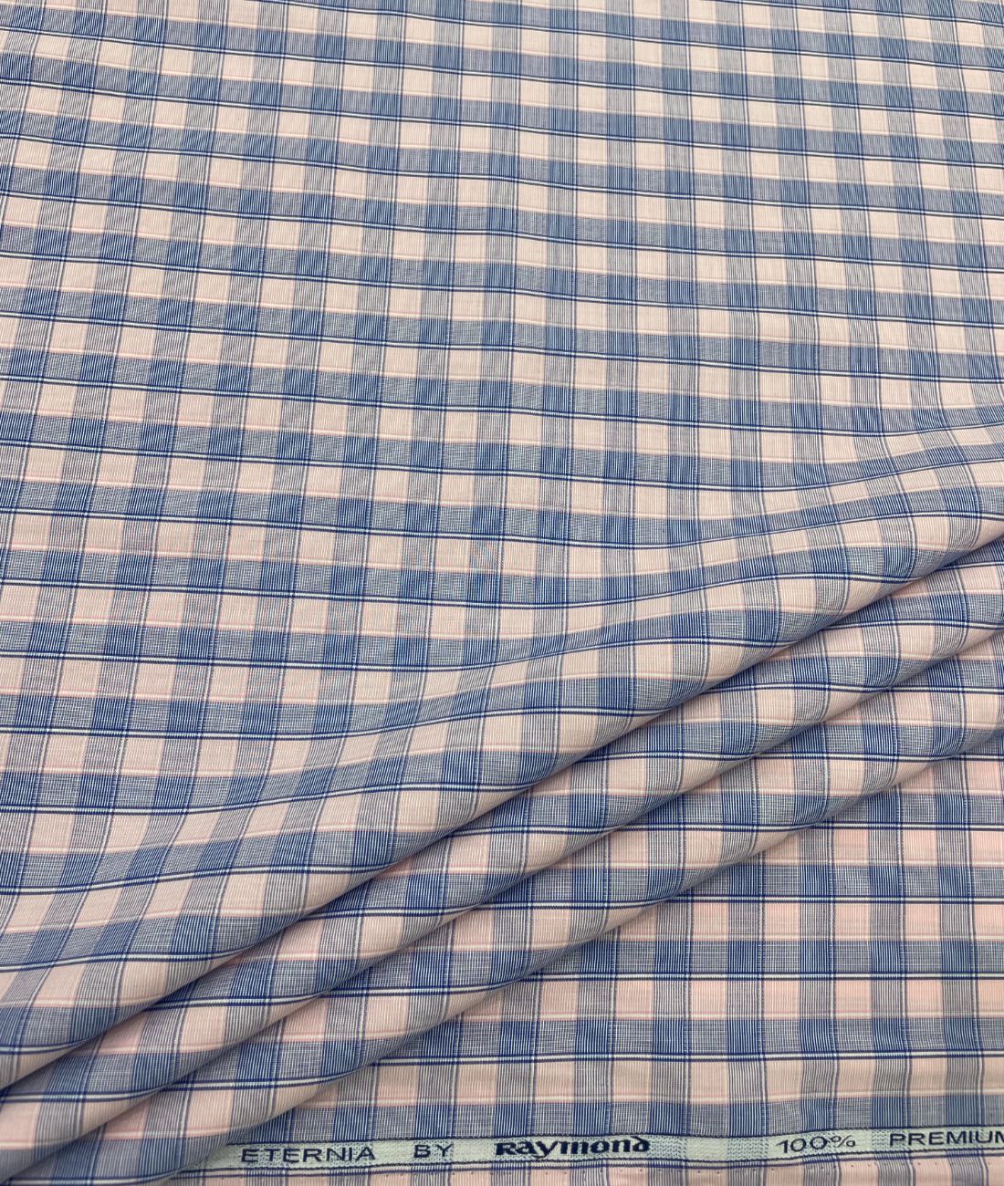 Raymond Pastel Checks Premium Cotton Fabric for Men's Shirt