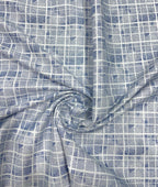 White Abstract Printed Luxury Giza Cotton Fabric for Men's Shirt