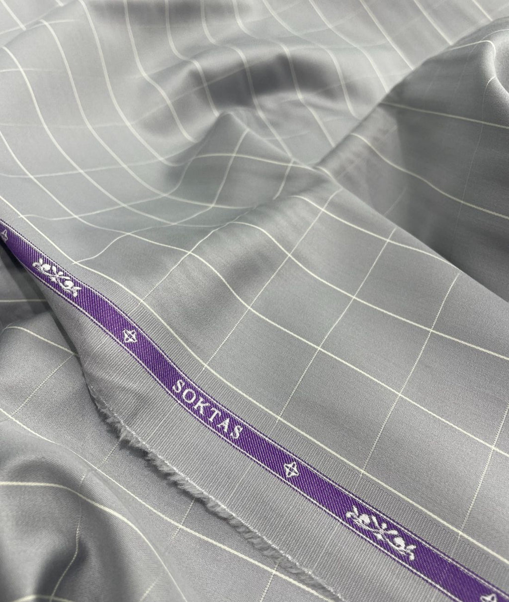 Soktas Checks Luxury 2 Ply Giza Cotton Fabric for Men's Shirts