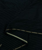 Black Stripe Linen Blend Fabric for Pant by Fabrique Modisto