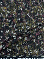 Brunello Ferragamo Floral Dark Print Giza Cotton Fabric