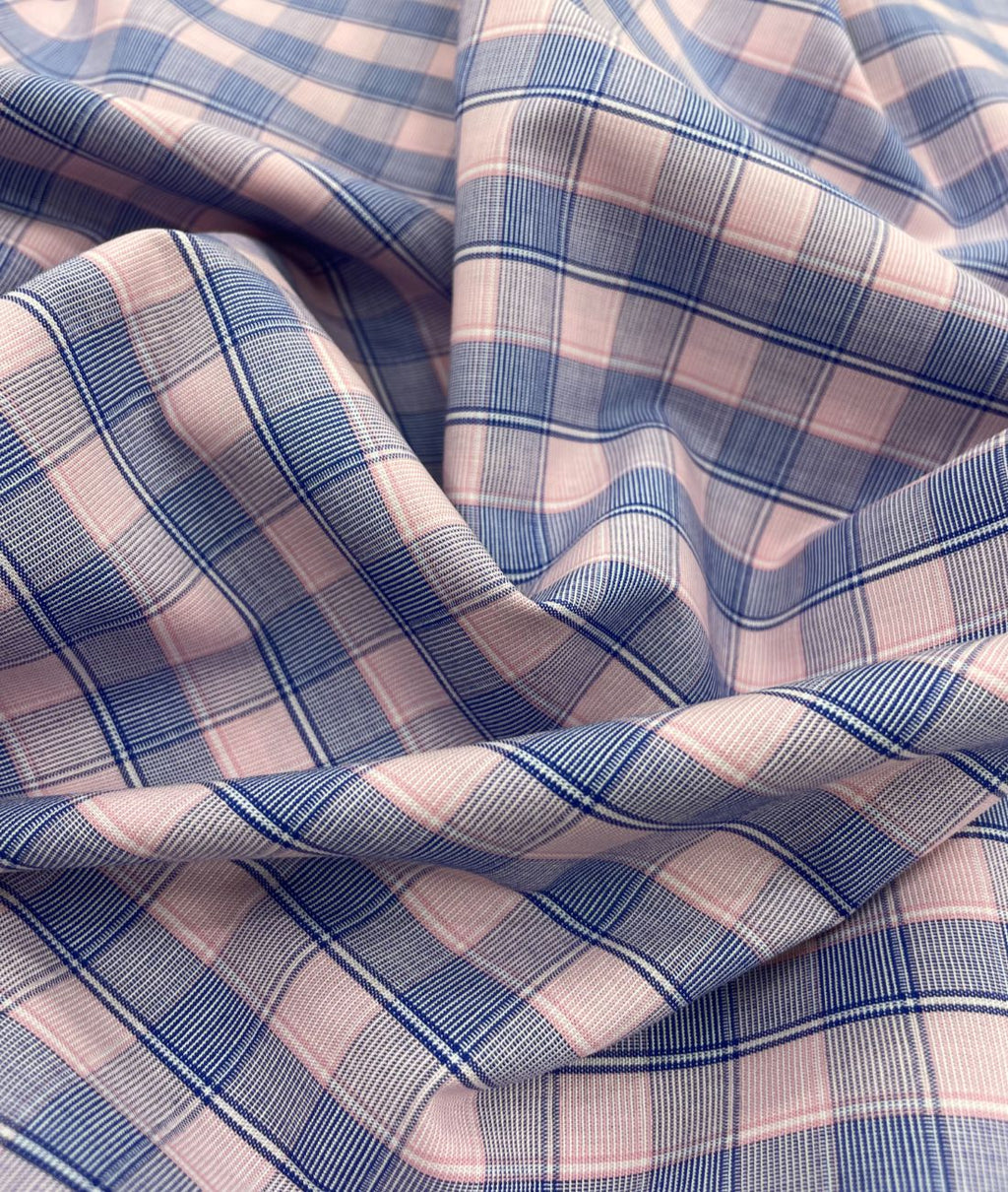 Raymond Pastel Checks Premium Cotton Fabric for Men's Shirt
