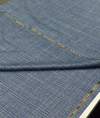 Spaadaa 180's Blue Wool Blend Checks Fabric