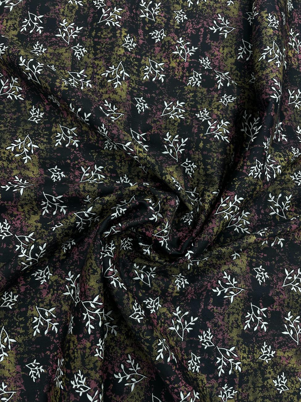 Brunello Ferragamo Floral Dark Print Giza Cotton Fabric