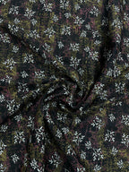 Brunello Ferragamo Floral Dark Print Giza Cotton Fabric