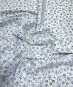 Loro Piana White Floral Printed Shirt Fabric for Men's Shirt