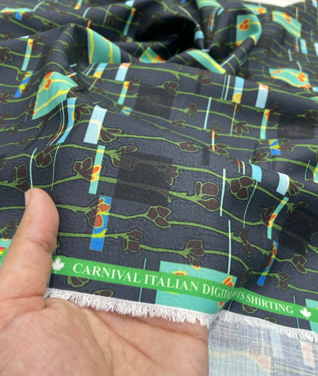 EcoChic Printed Anti Wrinke Cotton Fabric for Men's Shirts & Kurta