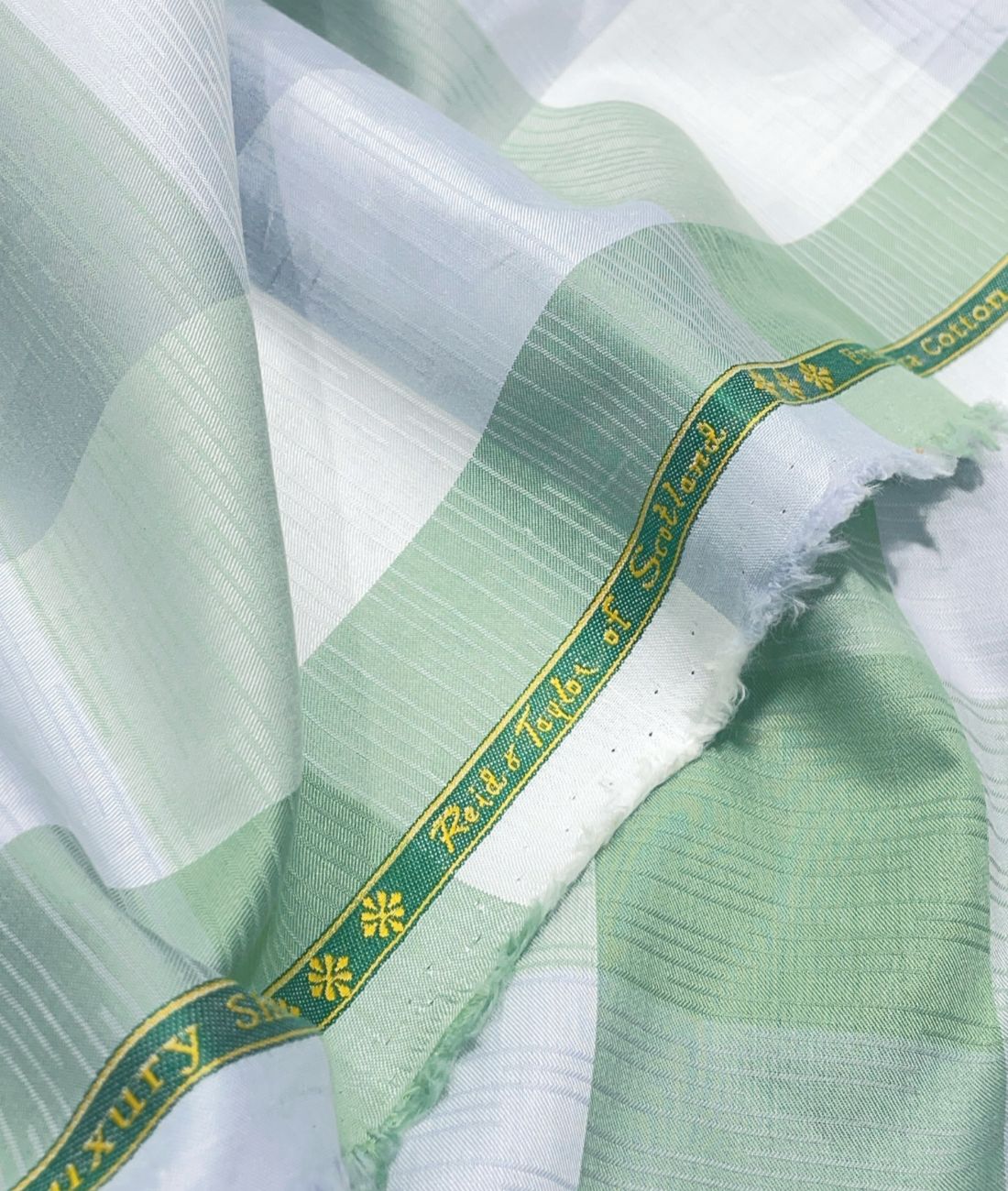 Reid & Taylor Luxury Giza Cotton Big Checks Fabric for Men's Shirt