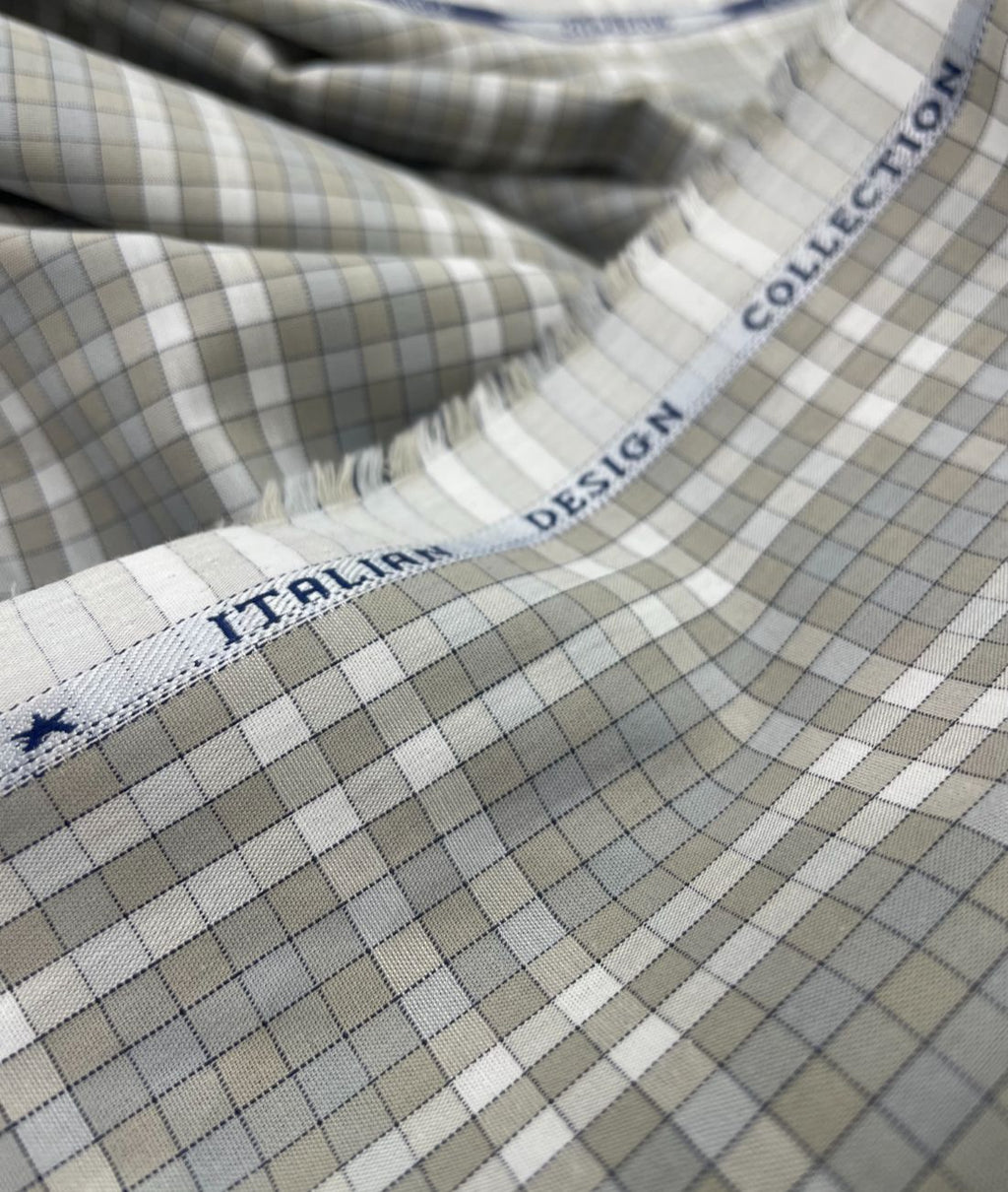 Rich Cotton Checks Shirt Fabric for Men's Formal Shirt