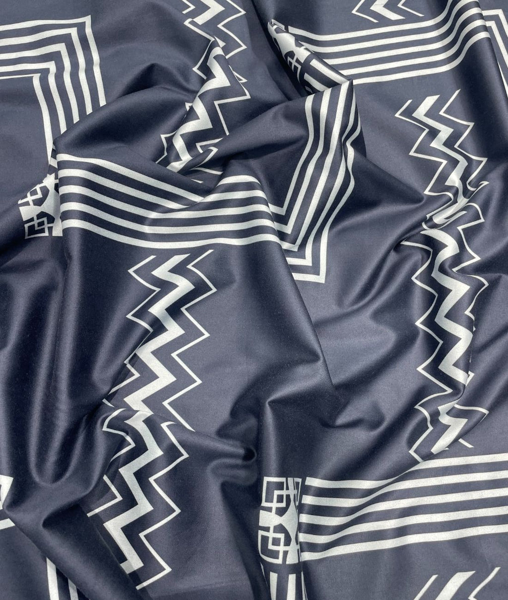 Luxury Abstract Printed Giza Cotton Fabric for Men's Shirt