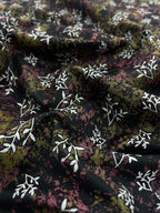 Brunello Ferragamo Floral Dark Print Giza Cotton Fabric