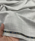 Absoluto Elite Luxury Grey Super 120's Counts Merino Wool Suiting Fabric