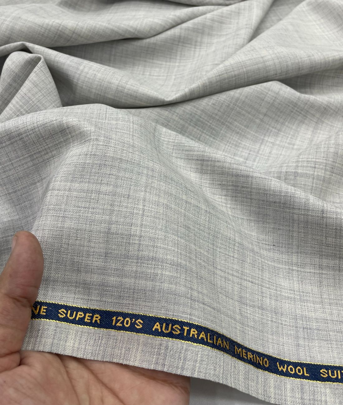 Absoluto Elite Luxury Grey Super 120's Counts Merino Wool Suiting Fabric