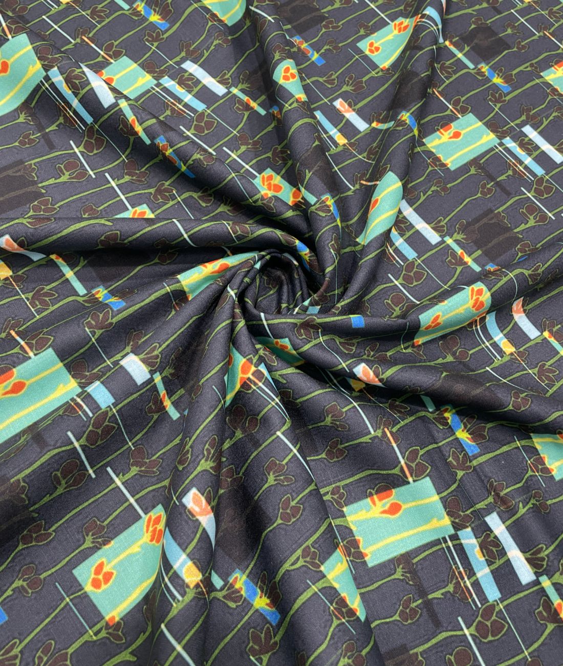 EcoChic Printed Anti Wrinke Cotton Fabric for Men's Shirts & Kurta