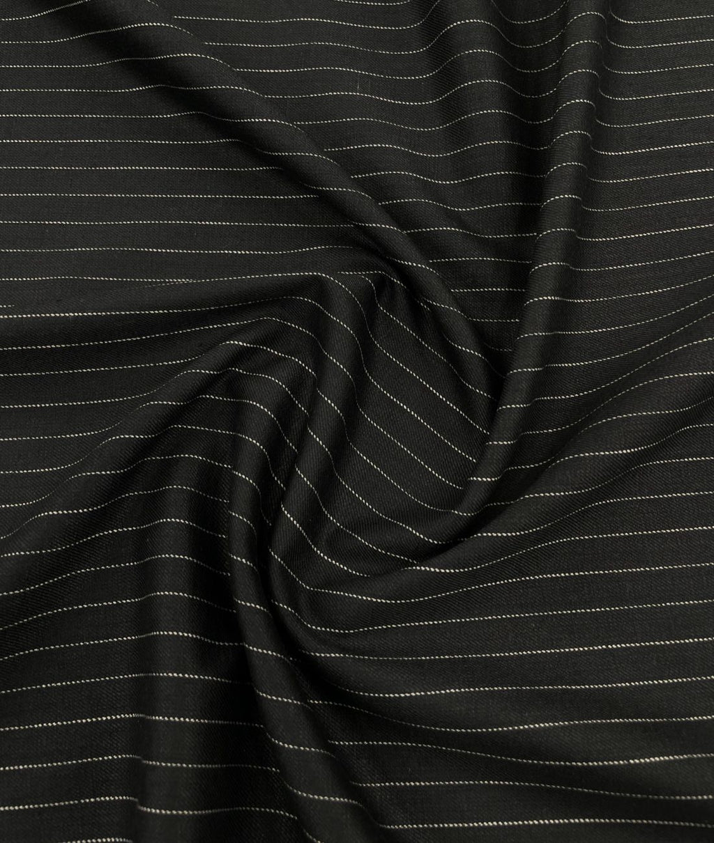 Black Stripe Linen Blend Fabric for Pant by Fabrique Modisto