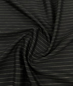 Black Stripe Linen Blend Fabric for Pant by Fabrique Modisto
