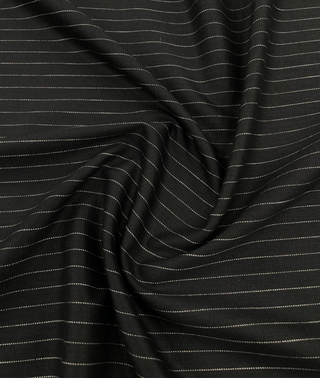Black Stripe Linen Blend Fabric for Pant by Fabrique Modisto