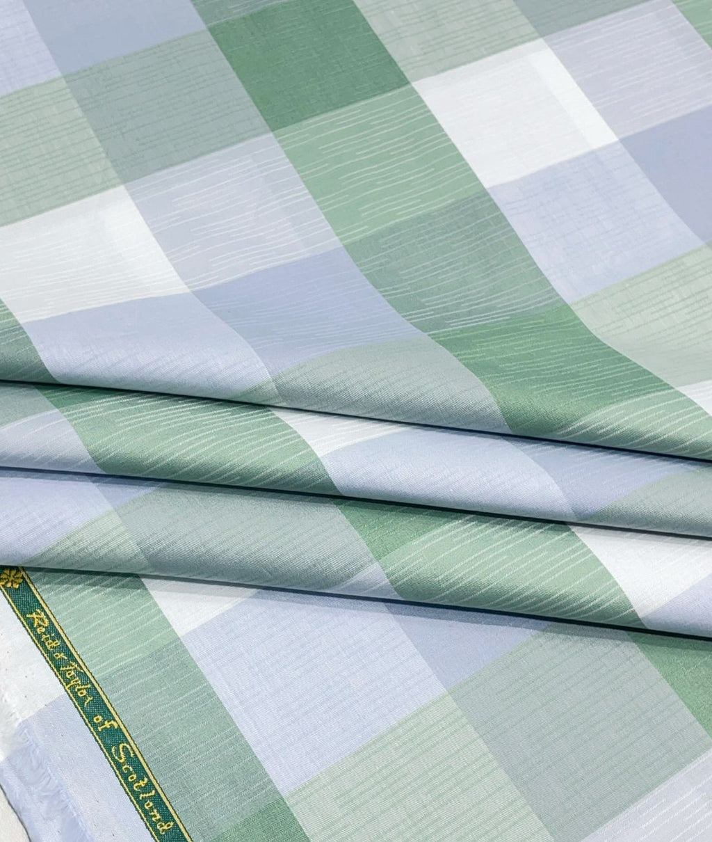 Reid & Taylor Luxury Giza Cotton Big Checks Fabric for Men's Shirt