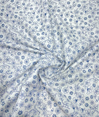 Loro Piana White Floral Printed Shirt Fabric for Men's Shirt