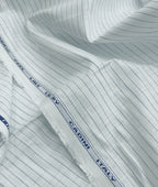 Cadini Italy Blue Pinstripe Linen Blend
