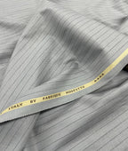 Light Grey Stripe Linen Blend Fabric for Pant by Fabrique Modisto