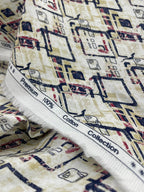 Brunello Ferragamo Printed Luxury Giza Cotton Fabric for Men's Shirt