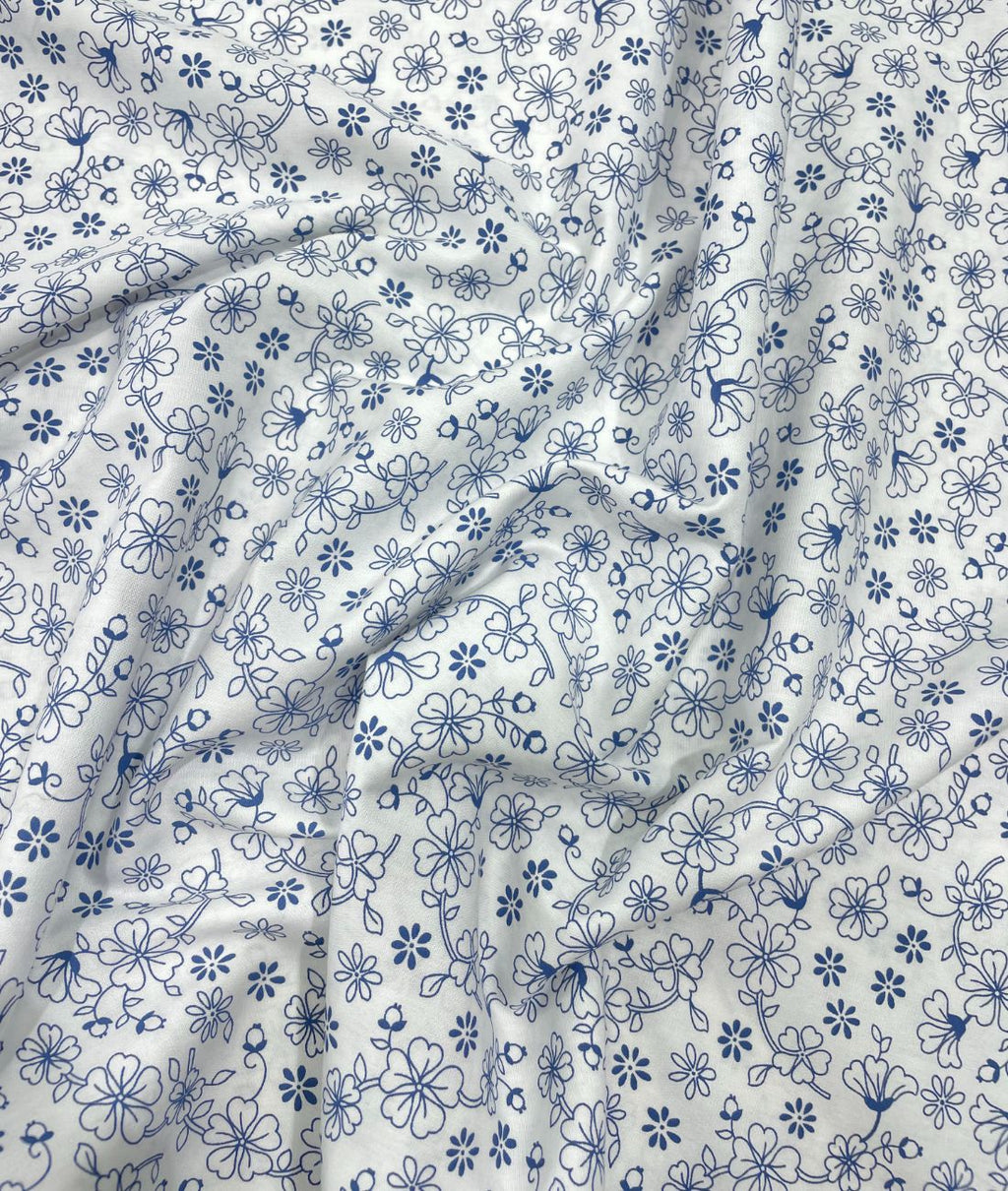 Loro Piana White Floral Printed Shirt Fabric for Men's Shirt