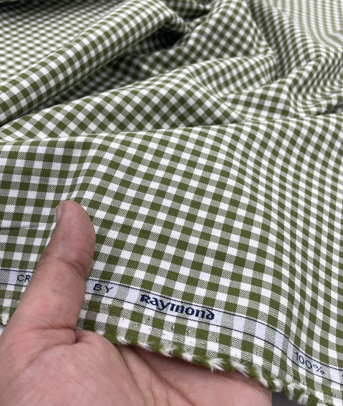 Raymond Small Check Premium Cotton Fabric for Men's Shirt