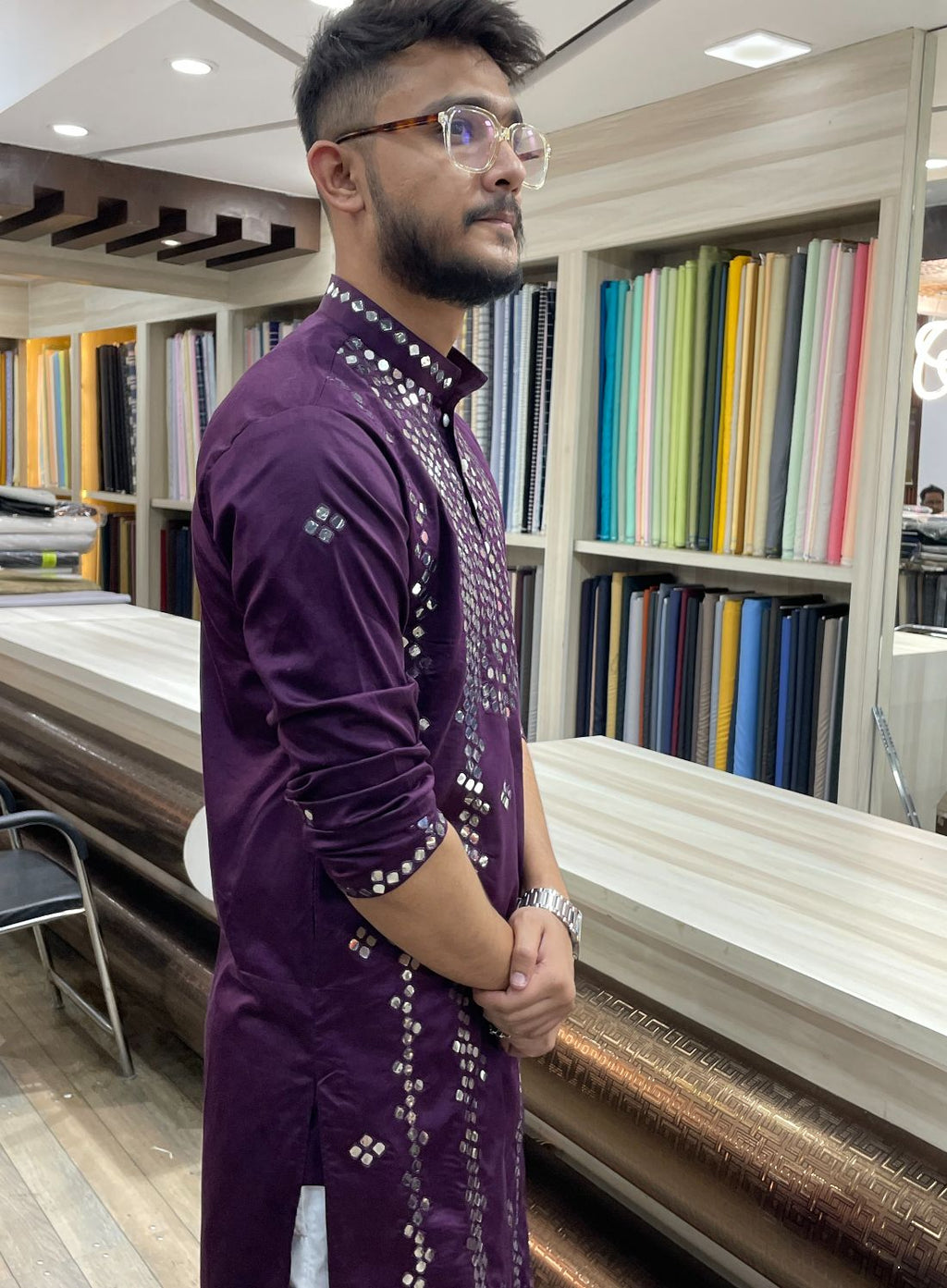 Real Mirror Work Heavy Kurta for Royal Wedding