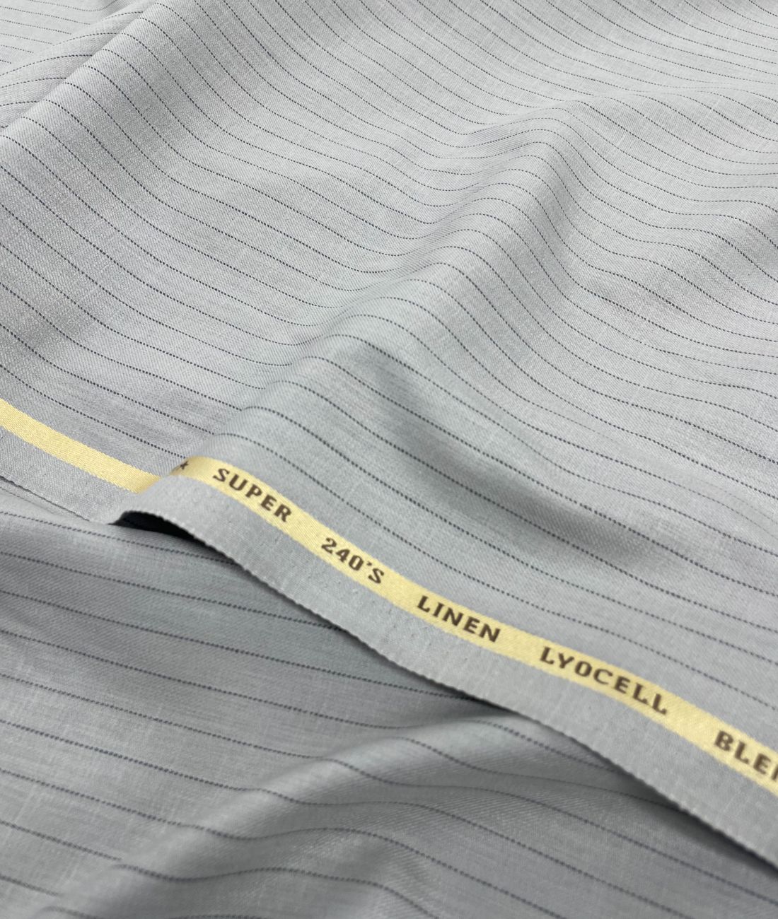 Light Grey Stripe Linen Blend Fabric for Pant by Fabrique Modisto