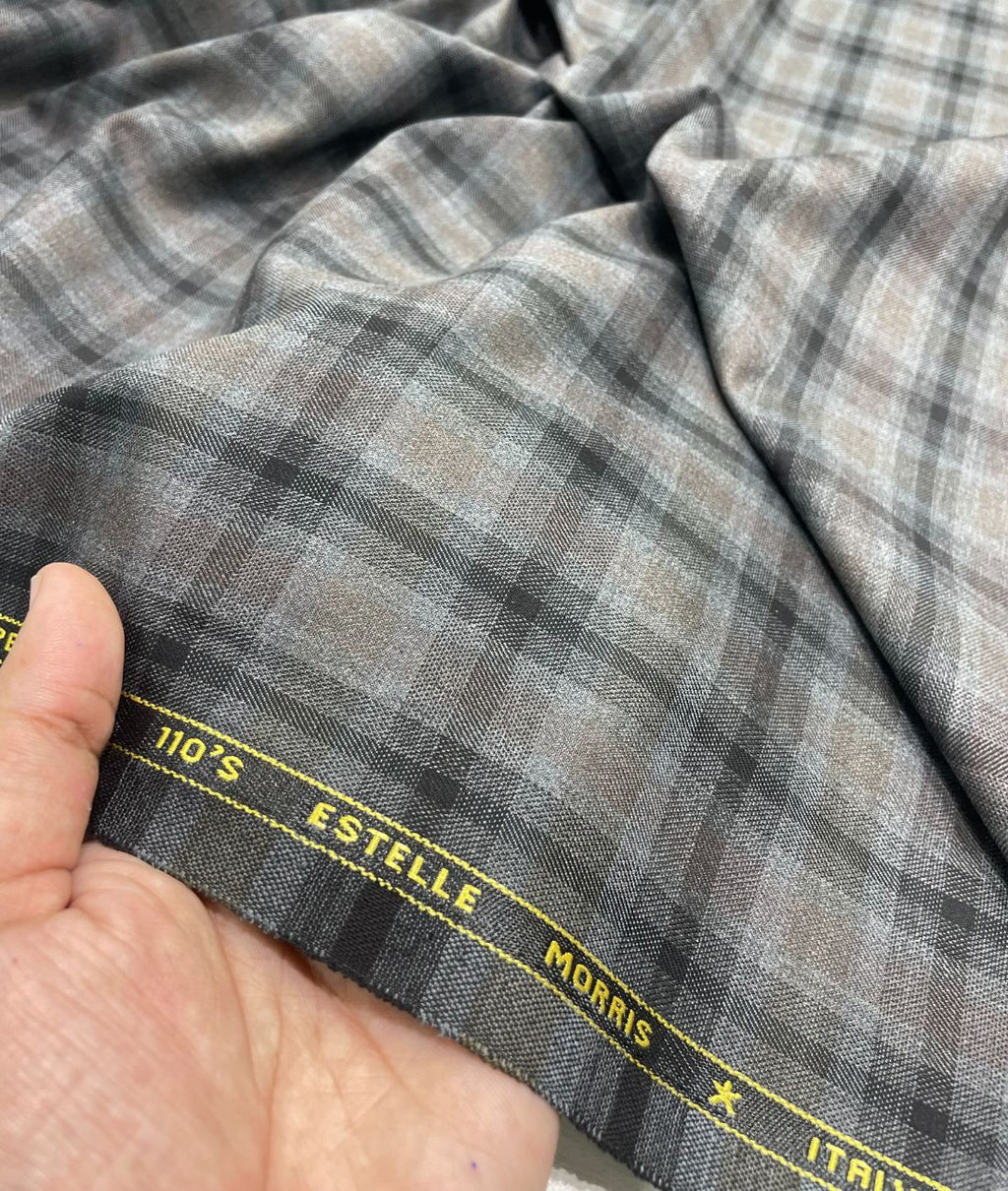 Estelle Morris 110's Counts Ultra Luxury Checks Suiting Fabric for Suits & Blazers