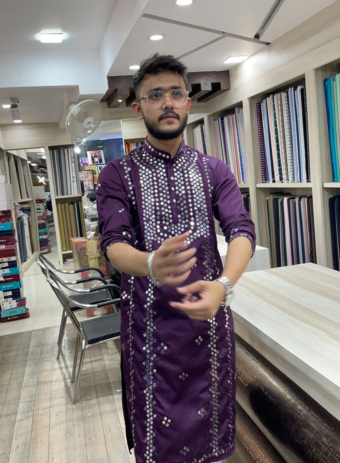 Real Mirror Work Heavy Kurta for Royal Wedding