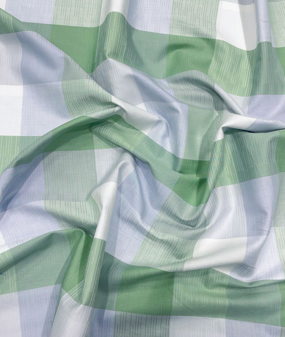 Reid & Taylor Luxury Giza Cotton Big Checks Fabric for Men's Shirt