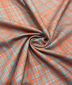 Heritage Check Printed Anti Wrinke Cotton Fabric for Men's Shirts & Kurta