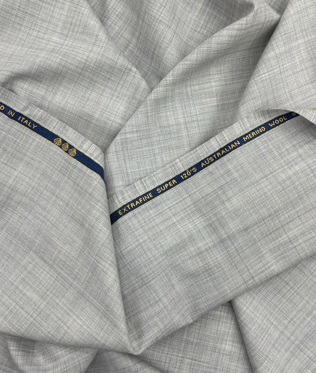 Absoluto Elite Luxury Grey Super 120's Counts Merino Wool Suiting Fabric