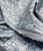 Blue Paisley Printed Luxury Giza Cotton Fabric for Men's Shirt