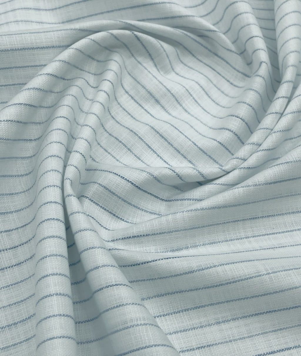 Cadini Italy Blue Pinstripe Linen Blend